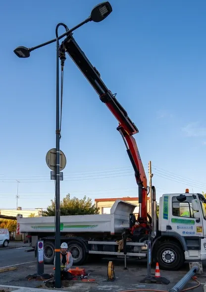 Camion grue pour une intervention à Castelginest